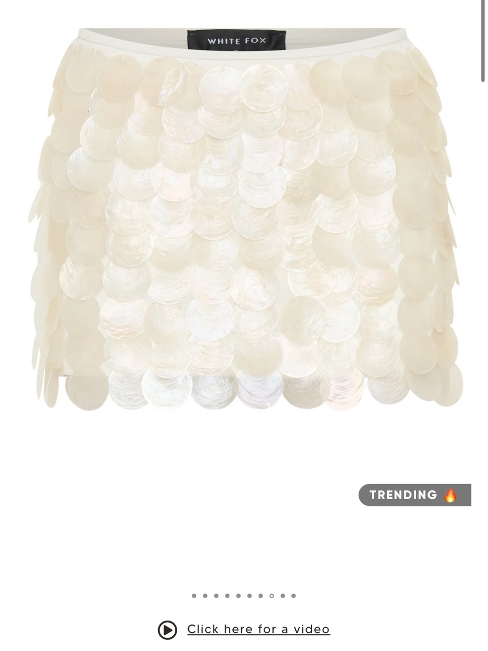 White Fox Boutique Cream Disc-Embellished Mini Skirt